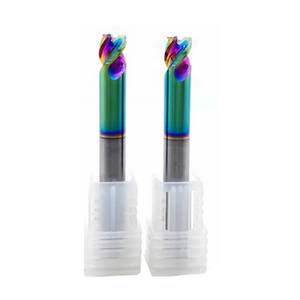 Fresa de ranura en U corta de acero recubierto Bibo 3, con vástago fijo y colores vibrantes, para aluminio y metal D1*1*d4*50l*3f Bibo 3 - Product Image 5