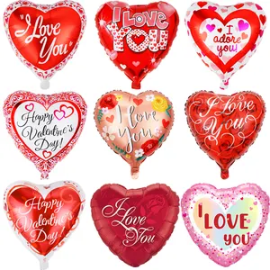 18inch Heart I Love You Print Foil Balloons Valentine's Day Globos Ballons Wedding Party Decorations Balloons