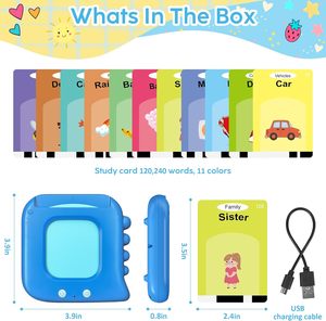 GY Rechargeable Talking Plastic Flash Cards Kids Toddler 112 Cards Montessori Autism Sensory Speech <strong>Therapy</strong> Educational Gifts - Product Image 5