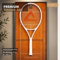 Décoration murale de tennis personnalisée : Cadre d'affichage de raquette de tennis encadré en porcelaine cristalline pour salon, chambre, salle de sport, décoration intérieure