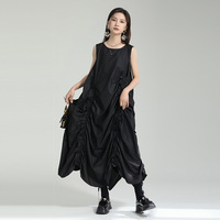 Nouvelle arrivée 2024 Cool et mignon Unique drapé débardeur jupe nouvelle balançoire irrégulière robe d'été pour femmes