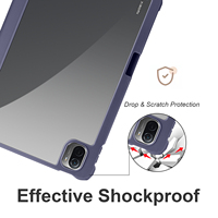 Étui de protection transparent en acrylique pour tablette Redmi Pad2 11 pouces/Pad2 SE 9,7 pouces, antichoc, en cuir PU, avec fonction de mise en veille automatique