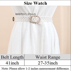 Vente en gros, nouvelle tendance, <span class=keywords><strong>ceinture</strong></span> tressée avec perles pour femmes, <span class=keywords><strong>ceinture</strong></span> à boucle en alliage - Product Image 6