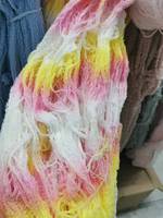 Fil fantaisie teint 100 % polyester pour le crochet et la tricotage à plat à 3 aiguilles, fil bouclé très volumineux en filé à anneaux pour la confection de polaires domestiques