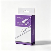Boîte en papier pour câbles en gros, boîte d'emballage pour câbles de données USB, boîte en papier pour électronique grand public avec logo personnalisé