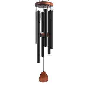 Carillon à vent de style européen et américain, tube en aluminium de 25 pouces, fait à la main, brosse noire, boîte cadeau, mascotte pour cadeau commémoratif - Product Image 1