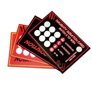Kostenloses Design günstiges benutzerdefiniertes Kupon Papier CMYK Druck Erwachsene Gewinnkarte Lotterie Karte zu kratzen