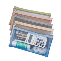 Sac de rangement unisexe en maille transparente double couche pour documents, idéal pour les examens des étudiants, avec fermeture éclair, pour le bureau et l'archivage