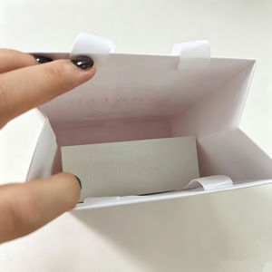 Luxury <b>White</b> Rigid Cardboard Jewelry <b>Box</b> With Ribbon Handle Paper <b>Gift</b> Bag Custom Gold Foil Logo Ring Earring Necklace Bracelet - Product Image 3