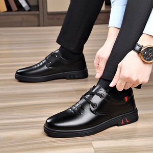 Zapatos Casuales de Cuero para Hombre, con Cordones, Planos, Transpirables, con Suela de Goma, Entresuela de EVA, Tacón Bajo de 1-3 cm, Wenzhou Zhejiang - Product Image 1