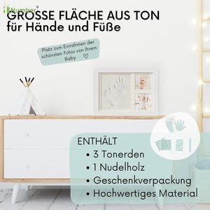 Cadeaux de douche de bébé décoration souvenir cadre Photo plâtre moulé sans encre bébé main et <span class=keywords><strong>empreinte</strong></span> <span class=keywords><strong>Kit</strong></span> pour chambre mur pépinière décor - Product Image 5