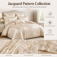 Parure de lit de luxe en satin jacquard, tailles King et Queen, 4, 6 ou 7 pièces, ensemble housse de couette, OEM ODM, personnalisable pour hôtels et mariages