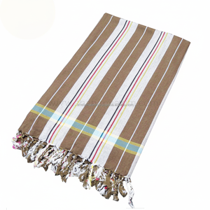 Toalla de playa Kikoy de alta calidad del proveedor indio plegable comprimido diferentes estilos de patrón de rayas estilo liso de Kenia - Product Image 1
