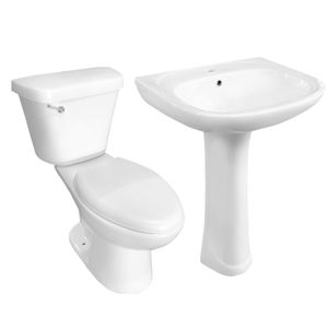 Mercado de América Latina Buena venta Stock barato 2 PC Wc Siphonic Cerámica Inodoro de dos piezas Inodoro Economía - Product Image 4