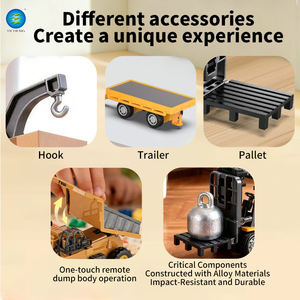 Juego de Montacargas y Camión Volquete de Aleación en Miniatura 1:64 con Control Remoto, Vehículo de Ingeniería, Juguetes de Coches RC con Música y Luces, Aprendizaje STEM - Product Image 2