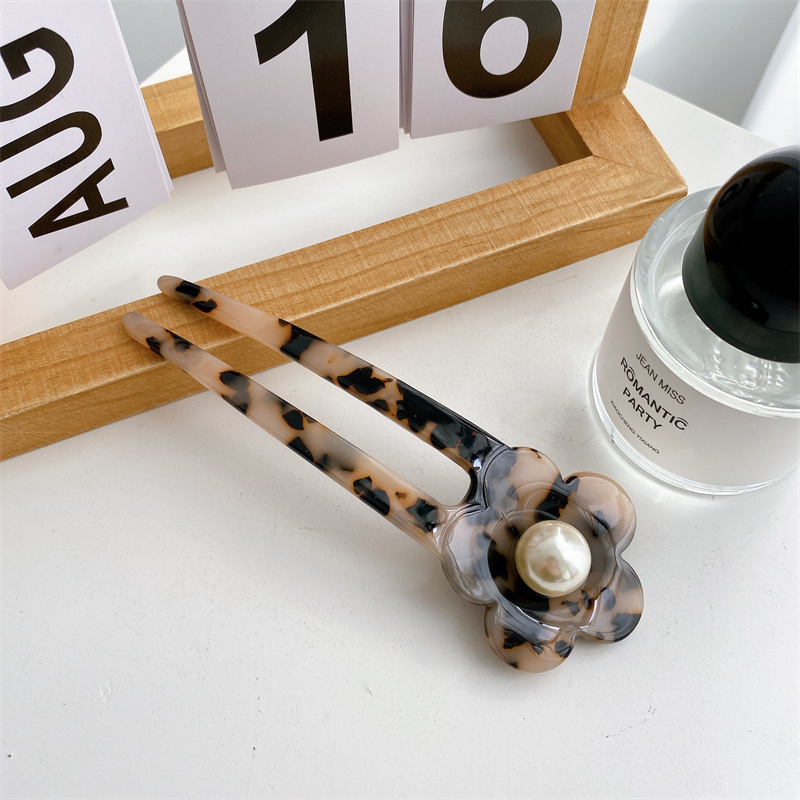 Оптовая продажа, корейские заколки для волос на заказ, красивые цветы, жемчужины, ацетатные Красочные палочки для волос для женщин