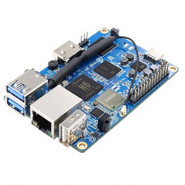 Original Hot Orange Pi 3 LTS 2G8G EMMC WIFI+BT5.0 AllWinner H6 SoC Open Source Board Computer Run Android 9.0/Ubuntu/Debian OS