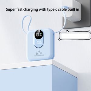 PD22.5W Super Slim Mini 10000Mah Li-Polymer <b>Battery</b> Power Bank With Vfast Charging Type-C Charger LED Display - Product Image 3