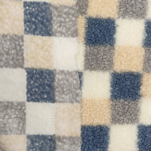 Conception populaire 100% Polyester Jacquard ours en peluche fausse fourrure Sherpa pour filles extérieur cour teint Plaid motif tissu - Product Image 4