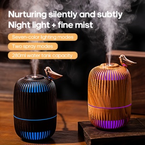 Diffuseur d'huiles essentielles et humidificateur silencieux de bureau, lampe d'ambiance colorée à brancher pour chambre à coucher, avec brume fraîche aromatique - Product Image 3