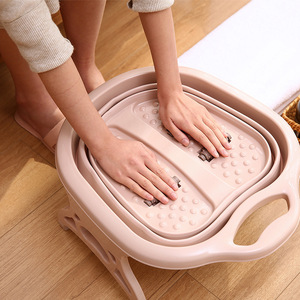 Plastic folding foot tub creative folding foot tub household massage foot tub artifact