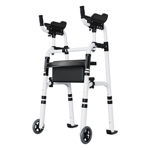 Aluminum Alloy <b>Walker</b> With Armrest And Wheels For <b>Disability</b> Rehabilitation Support - Product Image 3