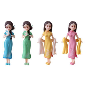 Conjuntos en miniatura modelo lindo desgaste de dibujos animados Cheongsam figuritas de plástico para niñas coleccionables artísticos juguetes regalo de cumpleaños decoración del hogar CECE - Product Image 1