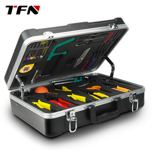 Kit d'outils pour <span class=keywords><strong>fibre</strong></span> optique TFN TG2 avec étui en aluminium pour la construction et la réparation de câbles, épissage de fibres, garantie 1 an, maintenance télécom - Product Image 1