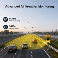 Panneau de mesure de vitesse radar intelligent à énergie solaire avec affichage LED bicolore de 200 mètres en aluminium haute précision