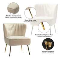 Fauteuil d'appoint moderne en lin blanc pour la maison, le bureau, la salle à manger, l'hôtel, le café, le restaurant, confortable, avec accoudoirs, pour le salon