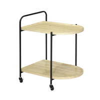 Table basse en bois mobile avec cadre en métal, design nordique minimaliste moderne, salon, chambre à coucher, table d'appoint, meubles de maison