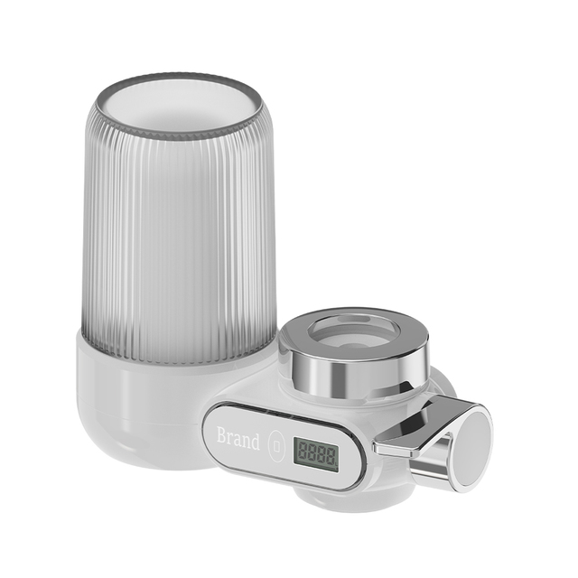 Intelligent LCD Flowmeter Portable Ceramic Carbon Filter Kitchen Faucet Mount Water Filter Tap Water Purifier Household