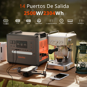 สถานีไฟฟ้าพกพา LiFePO4 2500W 2304Wh พร้อมชุดโซลาร์เซลล์ 200W MPPT คลื่นไซน์บริสุทธิ์ ใช้ได้กับรถยนต์ แบตเตอรี่ภายนอก มีสินค้าใน EU/US - Product Image 3
