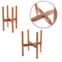 Houselin Support pour plante réglable en bois moderne du milieu du siècle 8 à 12 pouces extensible d'intérieur