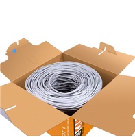 Câbles de communication intérieurs 305m en boîte, 100m en rouleau, 1000ft, câble réseau 4 paires, cuivre CCA, Cat 6e Cat6 UTP U/UTP, câble de réseau LAN
