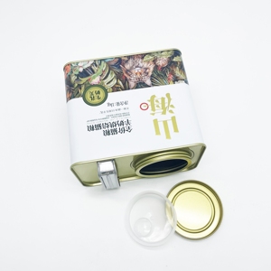 Customized LOGO Empty Coffee Bean Can 1KG Square Tinplate Packaging for Pet Food Candy & Cookie - Product Image 3