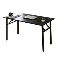 Escritorio Plegable para Computadora YODA Negro con Superficie de Madera y Patas de Metal para Oficina en Casa (Modelo YD-ID213-2)
