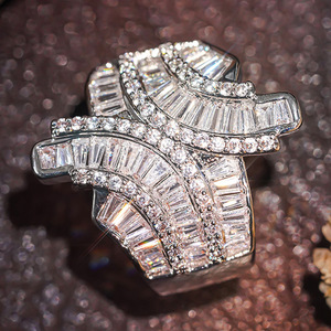 CAOSHI 2026 Anéis de Zircônia Cúbica CZ Deslumbrantes com Design Irregular Deslumbrante para Mulheres/Homens, Joias de Moda para Festas e Casamentos - Product Image 3