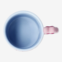 Roze keramische mok met hartvormig handvat, mokken voor moeder, vrolijke Moederdag mok, 330ml koffie-thee mok, cadeau voor verjaardag Moederdag