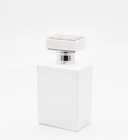 Flacon de parfum rectangulaire en verre vide de 100 ml, design luxueux personnalisé blanc avec couvercle