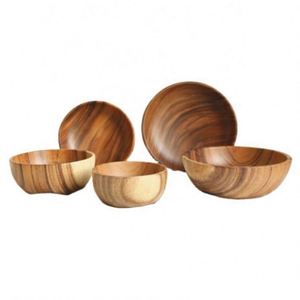 100% All-Natural Eco-Friendly <b>Extra</b> <b>Large</b> Acacia Wood Salad Bowl Set with Spoon Polished 3-Piece Custom Logo Silk Screen <b>Printed</b> - Product Image 5