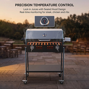 <span class=keywords><strong>Barbecue</strong></span> Rotisserie Extérieur Moderne Robuste au <span class=keywords><strong>Charbon</strong></span> de Bois, Grand Modèle Foukou de Chypre avec Hauteur Réglable et Chariot de Transport - Product Image 2