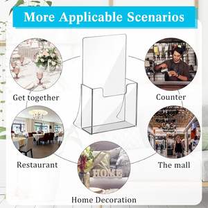 מעמד תצוגה לברושורים/עלונים/מגזינים, אקריליק שקוף מלוטש, יוקרתי, בגודל 8.5X11 אינץ', דגם TW-102 - Product Image 5