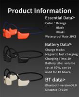 Headphone Nirkabel HW10 Terlaris, Earphone Konduksi Tulang, Headset Bluetooth dengan Mikrofon