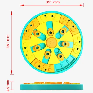 Mainan edukasi anjing multifungsi, mangkuk hewan peliharaan, mainan edukasi anjing, meja putar, makanan, anjing, dan anjing