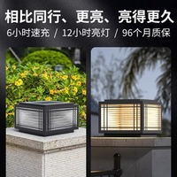 Lampe solaire à pilier extérieure personnalisée, étanche, avec capteur de lumière, 5w, haute exposition, éclairage paysager pour portail, cour, villa, jardin