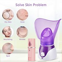 PRITECH Appareil de soin du visage à vapeur PTC à 2 réglages de contrôle Nettoyage en profondeur Appareil de soin du visage à vapeur nano portable