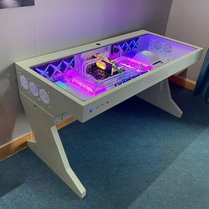 Style populaire, deux en un, boîtier <span class=keywords><strong>PC</strong></span> en verre trempé, bureau RGB, combo boîtier <span class=keywords><strong>PC</strong></span> et bureau, <span class=keywords><strong>tour</strong></span> de boîtier d'ordinateur, table de jeu - Product Image 6