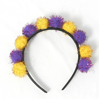 Nouvel Arrivage Vente Chaude en Gros Bandeau en Feutre à Pompon Moelleux Réutilisable et Durable pour Fête du Mardi Gras, Accessoire Cheveux Cadeau Femme