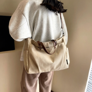 <span class=keywords><strong>Sac</strong></span> à bandoulière décontracté en coton grande capacité avec logo personnalisé pour femme, idéal pour l'école et l'usage quotidien - Product Image 3